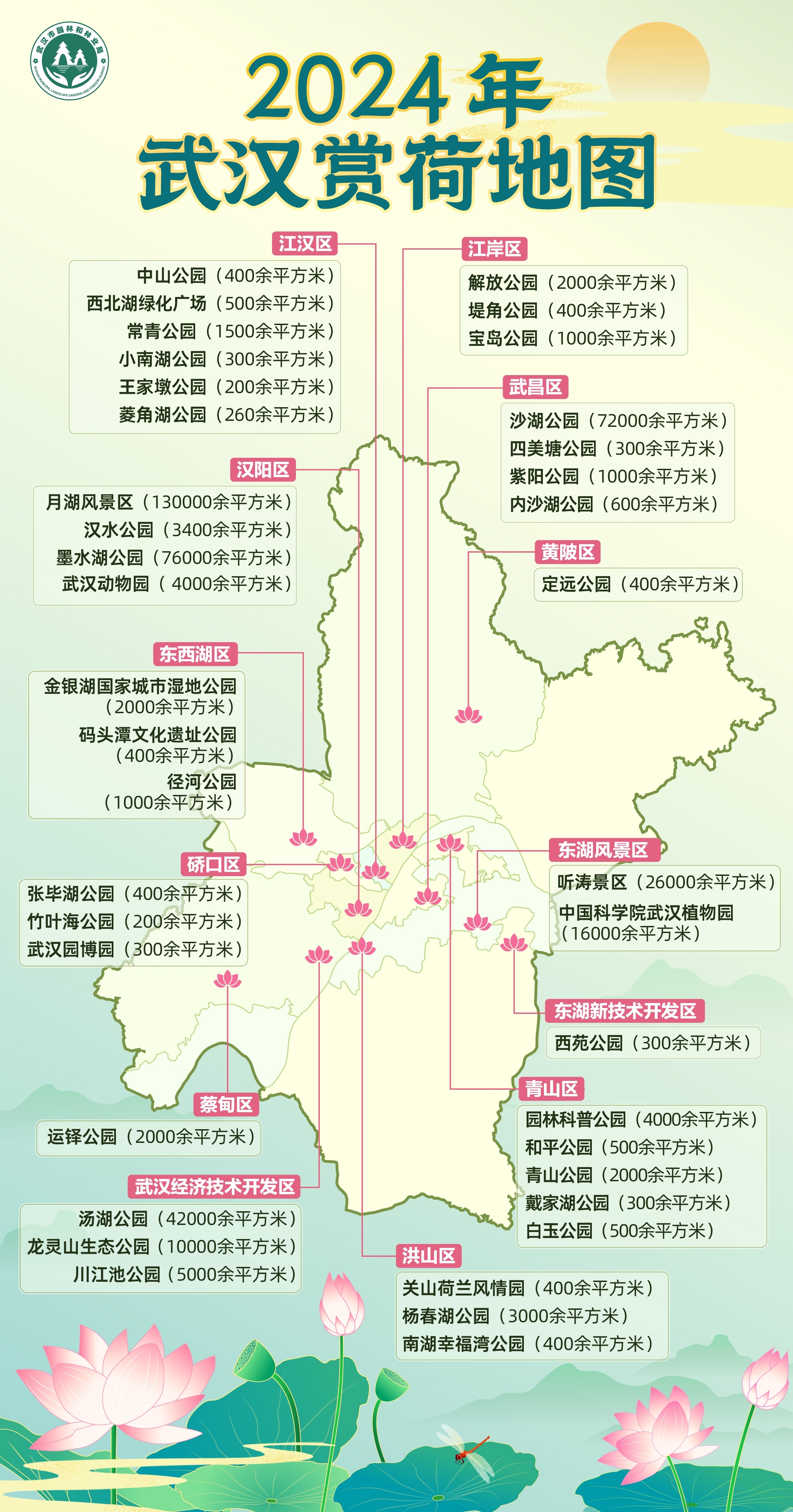 江南体育官网武汉“赏荷”地图发布39座城市公园“荷”你相约(图1)